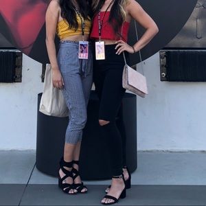 LF gingham cropped pant